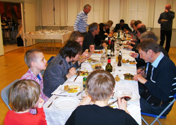 Dejlig mad ved afslutningsfesten.