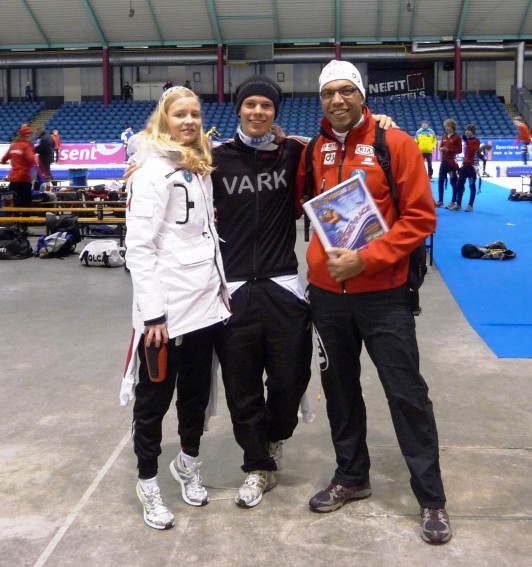 Nicoline, Stefan og Thomas i Thialf.