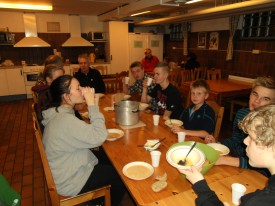 Vidunderlig græskarsuppe på Kviberg Vandrerhjem.